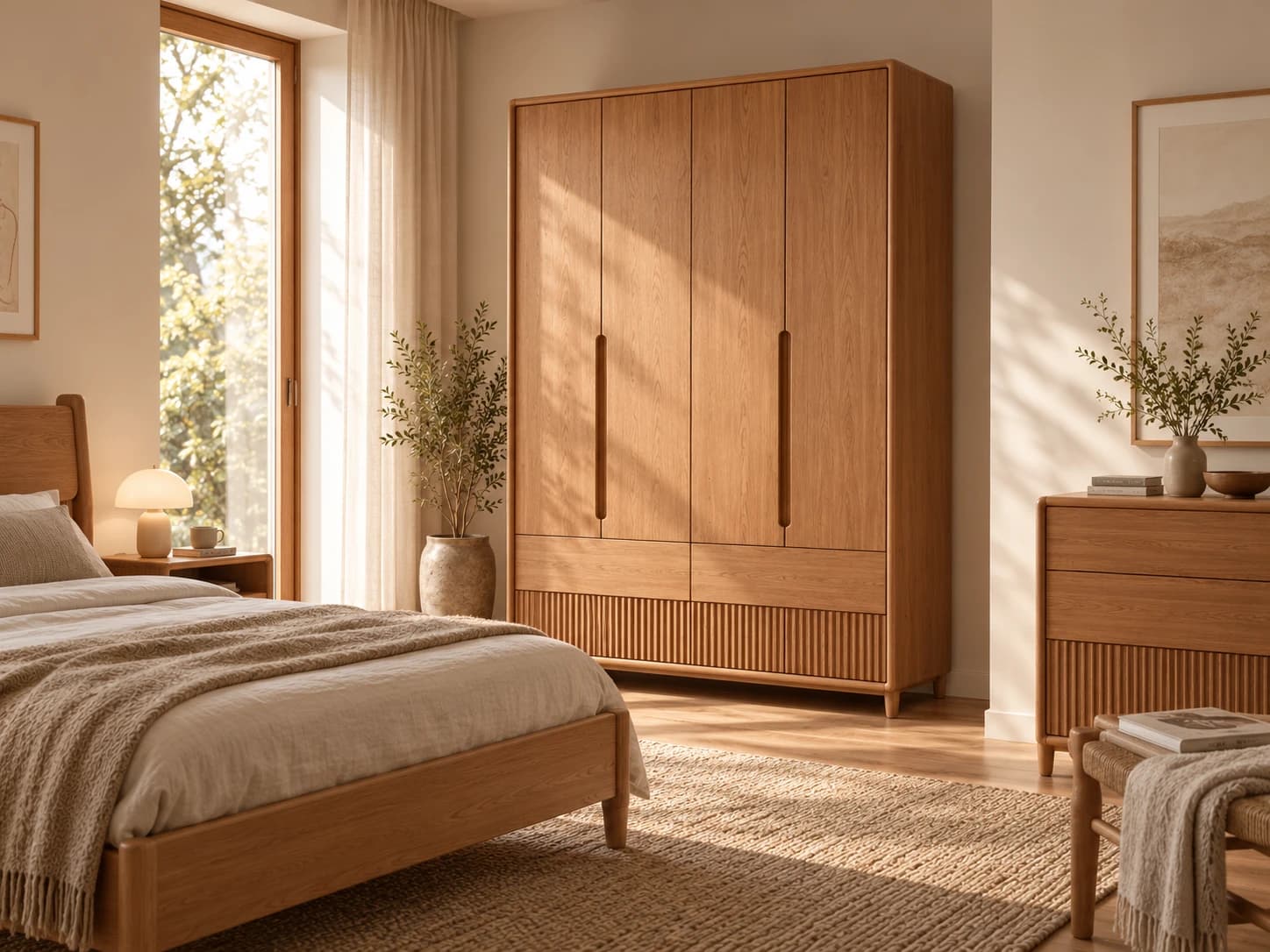 کمد چوبی مینیمال شیاردار